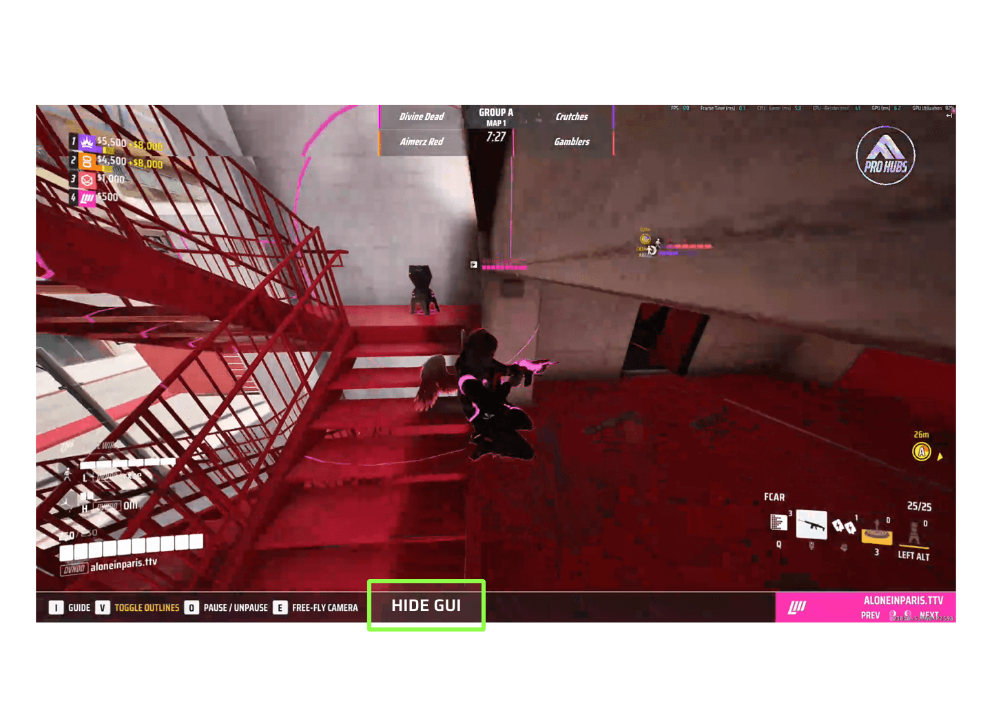 Add HIDE GUI Button UI Concept